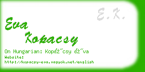 eva kopacsy business card
